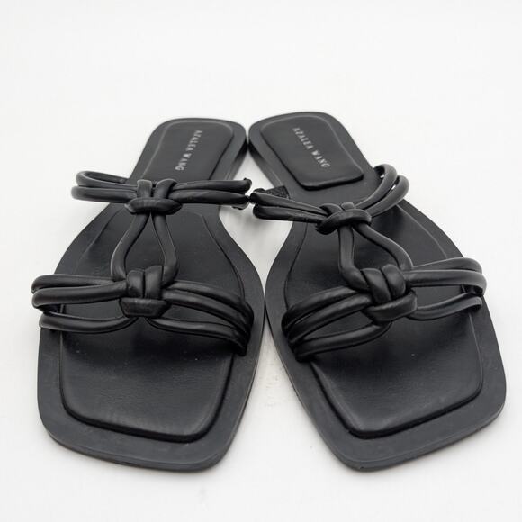 Azalea Wang Stetson Tubular Straps Knot Flat Sandals Women's Black Size US7 EU38 - Picture 11 of 13